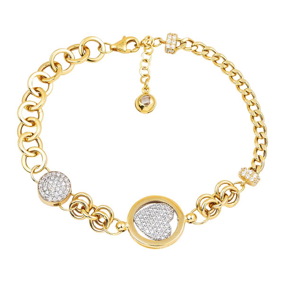 Heart-shaped 14K Gold Bracelet