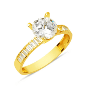 Ruby White Golden Ring