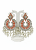 Ethnic Kundan Chandbali Earrings with Pearl Drops