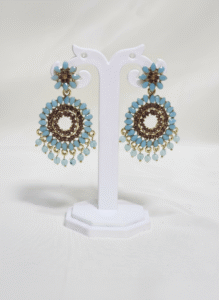 Blue beaded chandbali