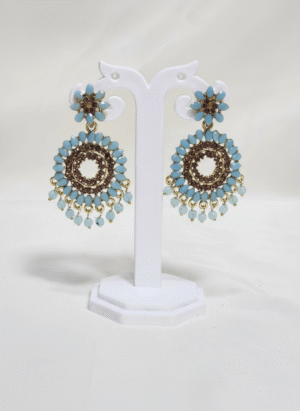 Blue beaded chandbali