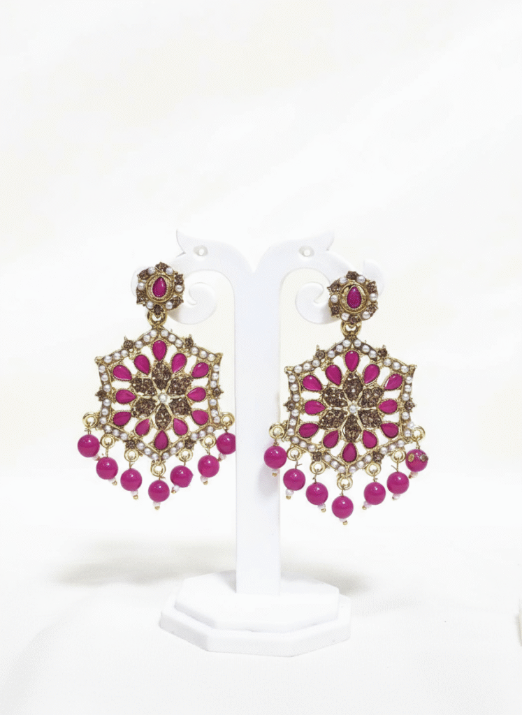 Ruby Pink Chandbali