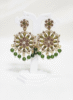 Emerald Glow Kundan Chandbali Earrings
