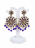 Royal Purple Kundan Chandbali Earrings